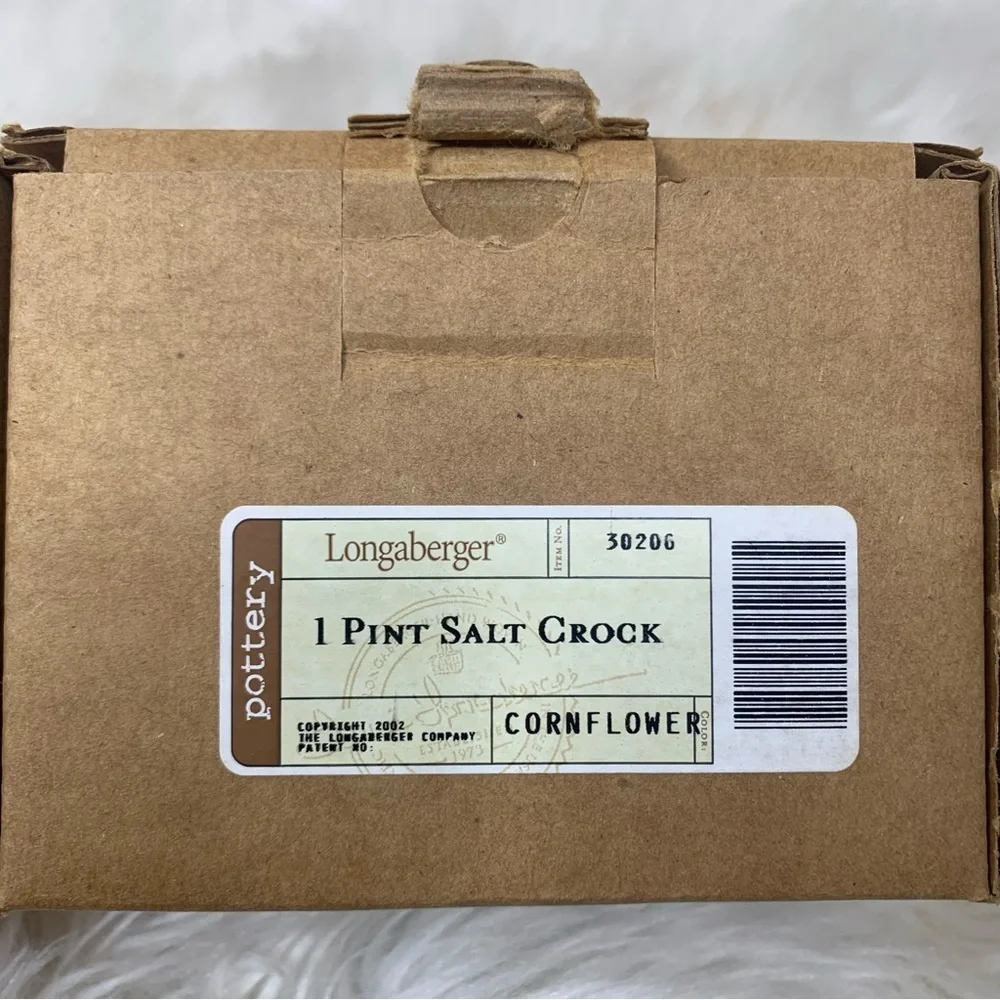 Longaberger 1 Pint Salt Crock Cornflower Blue Candle Holder